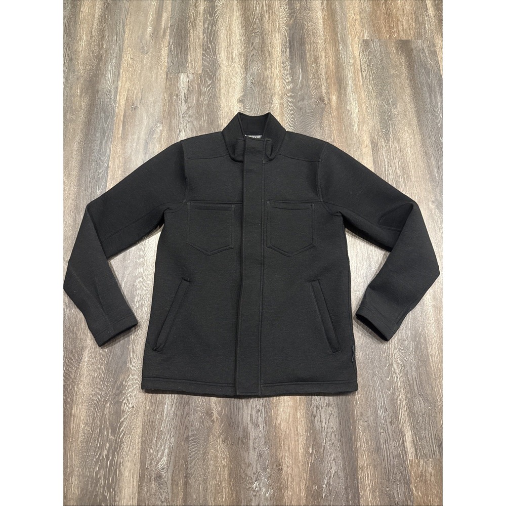 Exofficio Jacket Mens Small Black Full Zip Button Up Long Sleeve Charcoal